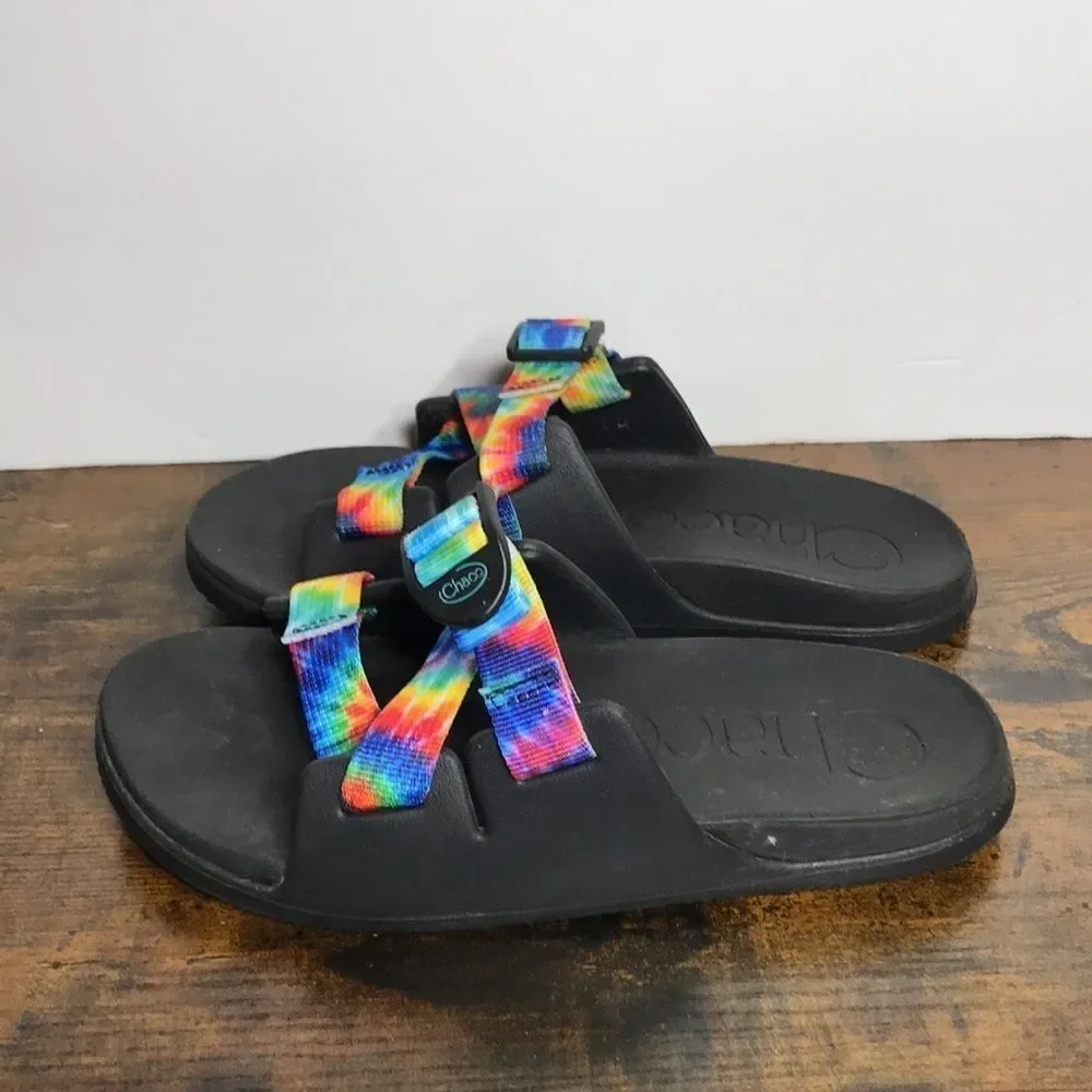 Chaco Chillos Tie Dye Slip On Slide Strapped Sandals Kids size 4